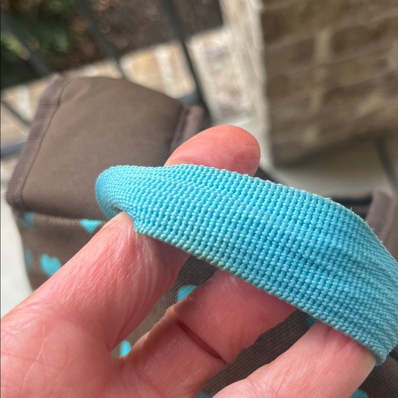 Roxy Brown Backpack with Teal Hearts - Picture 5 of 12